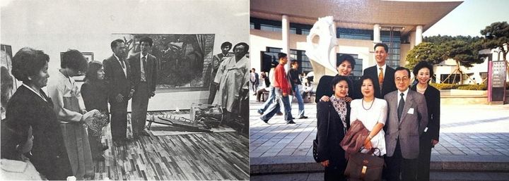 (좌) 1986년 샘터화랑 손상기 초대개인전 오프닝 겸 결혼식 (우) 1995년 광주비엔날레 한국화랑협회 회원 참관 *재판매 및 DB 금지