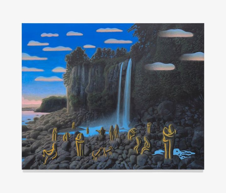 이우성, 새벽녘 폭포 아래서, 2025-2026, 캔버스에 아크릴릭, 아크릴릭 과슈, 130.5 × 162.5 cm *재판매 및 DB 금지