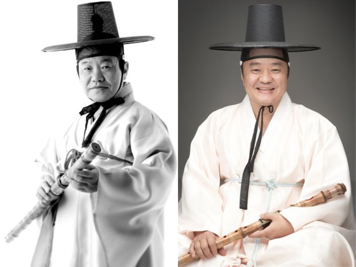 왼쪽부터 명인 이생강(90)과 이광훈(60) 부자. (사진=싱싱국악배달부 제공) *재판매 및 DB 금지