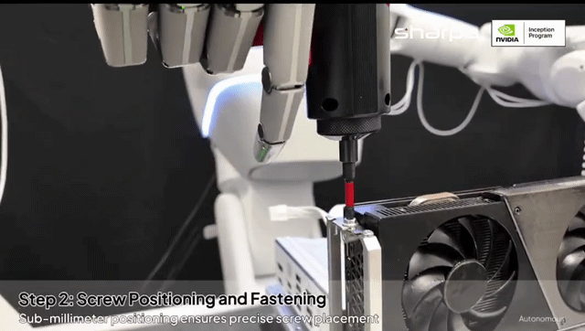 [서울=뉴시스]그래픽 카드 삽입부터 나사 조이기, 복잡한 배선 정리 및 클리핑에 이르기까지 고도의 숙련도가 필요한 작업들을 매끄럽게 처리한 휴머노이드 로봇 '노스(North)'.&nbsp; 자료 샤파 로보틱스 *재판매 및 DB 금지 *재판매 및 DB 금지