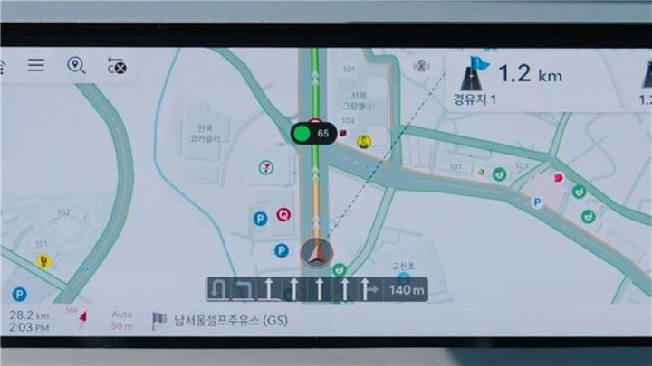 [원주=뉴시스] 내비게이션 교통신호정보 잔여시간 서비스 화면. (사진=한국도로교통공단 제공) 2026.03.18. photo@newsis.com *재판매 및 DB 금지