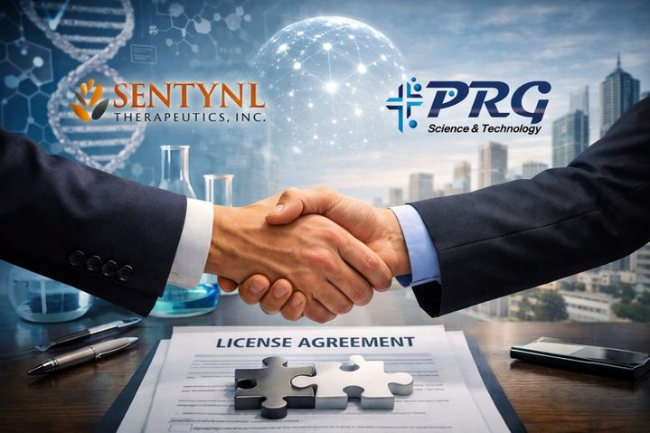 [서울=뉴시스] 피알지에스앤텍은 소아조로증 치료 후보물질 '프로제리닌'을 미국 바이오제약회사 센티넬 테라퓨틱스(Sentynl Therapeutics)에 기술 이전하는 라이선스 계약을 체결했다고 18일 밝혔다. (사진=피알지에스앤텍 제공) 2026.3.18. photo@newsis.com *재판매 및 DB 금지