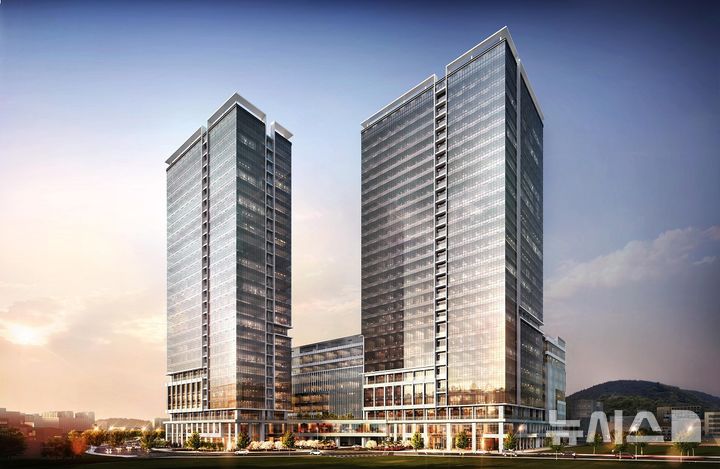 [군포=뉴시스] 준공을 앞둔 군포역 트리 예술 지식산업센터 투시도. (사진=군포시 제공). 2026.03.18. photo@newsis.com 