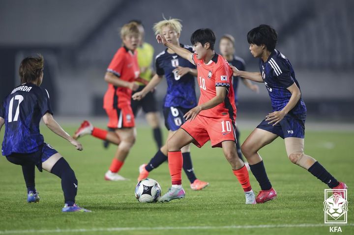 [서울=뉴시스] 2025 동아시아축구연맹(EAFF) E-1 챔피언십(동아시안컵) 당시 일본전에 출전한 지소연. (사진=대한축구협회 제공) *재판매 및 DB 금지