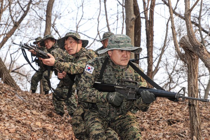 [용인=뉴시스] 특전예비군들의 훈련 모습(사진=보병 제55사단 제공) 2026.03.18. photo@newsis.com *재판매 및 DB 금지