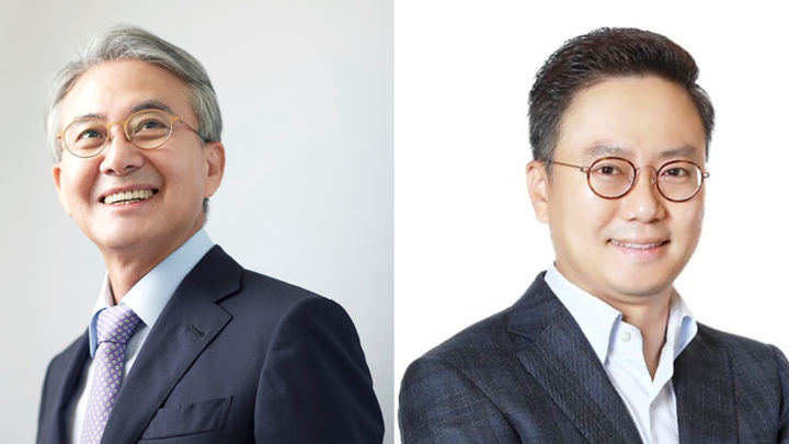 BGF그룹 홍석조 회장(왼쪽)과 홍정국 BGF 대표이사 부회장 겸 BGF리테일 부회장 (오른쪽) (사진=BGF그룹 제공) *재판매 및 DB 금지