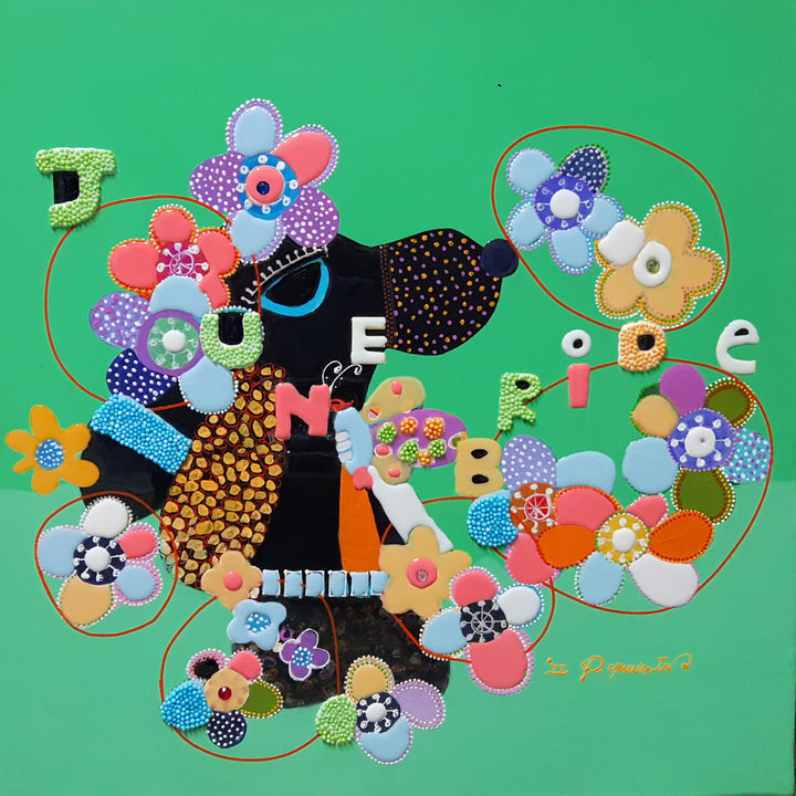 6월의 신부, 60x60cm, Mixed media on canvas, 2022, 400만원 *재판매 및 DB 금지