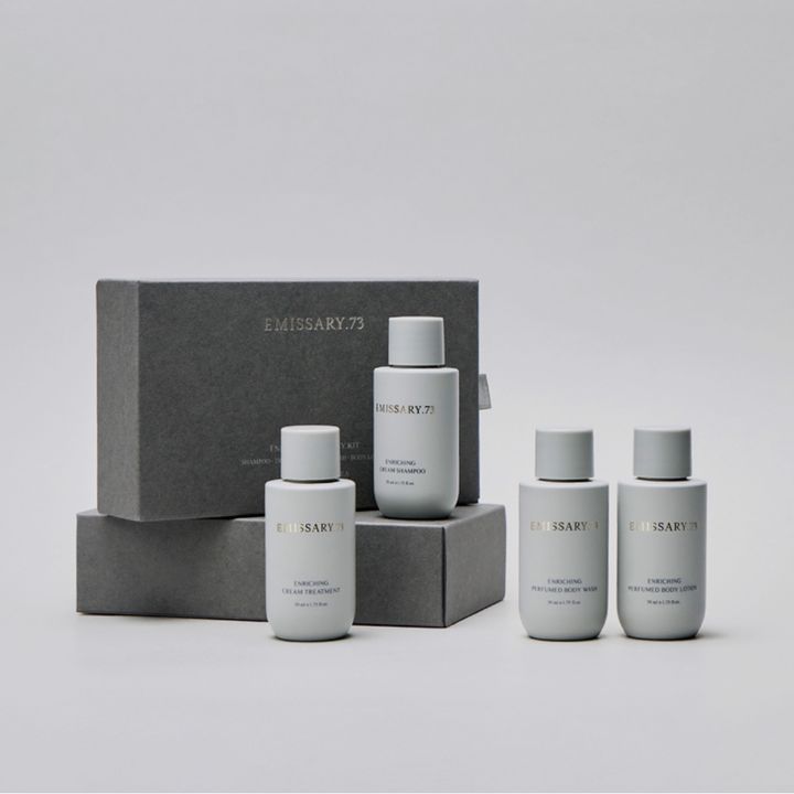 [서울=뉴시스] 에미서리. 73 인리칭 어메니티 키트. (사진=롯데호텔앤리조트 제공) *재판매 및 DB 금지