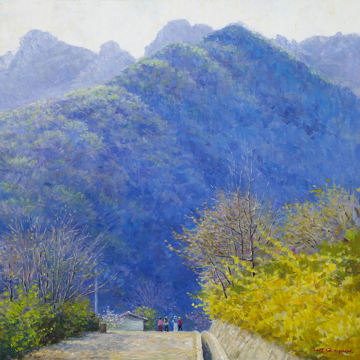 초봄, 91×91cm, Oil on canvas, 2017, 3000만원 *재판매 및 DB 금지