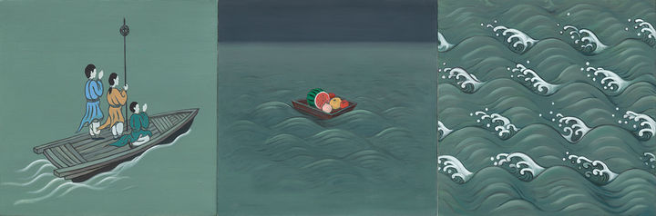 〈고란사〉 2024 Oil on canvas 70 x 70 cm (3 panels) Courtesy of the artist and Kukje Gallery 사진: 안천호.국제갤러리 제공 *재판매 및 DB 금지