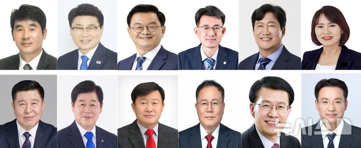 [의정부=뉴시스] 첫번째줄 왼쪽부터 강준모 전 포천시의원, 김원기 전 경기도의원, 민경선 전 경기교통공사 사장, 박충식 전 연천군의원, 손배찬 전 파주시의회 의장, 정계숙 전 동두천시의원. 두번째줄 왼쪽부터 정덕영 전 양주시의회 의장, 진명두 전 공무원, 김시갑 전 경기도의원, 김정겸 철학박사, 박용호 파주시갑 당협위원장, 송병서 연천군당원협의회 부위원장. (사진=정당별 가나다순) photo@newsis.com