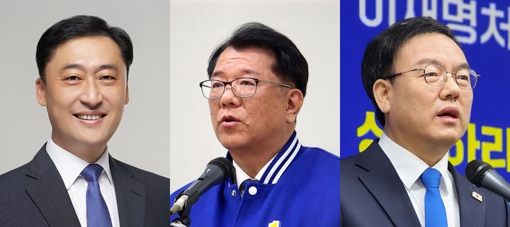 [청주=뉴시스] 왼쪽부터 더불어민주당 김학관, 서민석, 박완희 청주시장 예비후보. photo@newsis.com *재판매 및 DB 금지