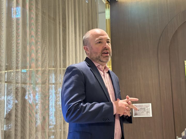 19일 오후 서울 송파구 '더 페어링'에서 열린 '프랜시스 포드 코폴라 와인 국내 론칭 기자간담회'에서 톰 크리하우저 델리카토 아시아태평양 세일즈 총괄이 발언하고 있다. *재판매 및 DB 금지