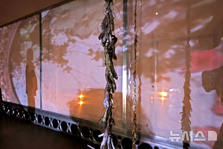 [서울=뉴시스] 박진희 기자 = 국제갤러리는 한국계 캐나다 작가 로터스 강(Lotus L. Kang)의 개인전 '코라(Chora)' 기자간담회를 19일 서울 종로구 국제갤러리 한옥과 K3에서 갖고 주요 작품을 선보이고 있다. 한국에서의 첫 개인전인 이번 전시에서 작가는 ‘유산(inheritance)’의 개념을 하나의 체현된 조건으로 바라보고, 특히 개인의 유산을 비단 혈통이라는 사적 서사의 맥락에 국한하지 않고 건축과 환경, 그리고 기억의 차원으로 확장한다. 2026.03.19. pak7130@newsis.com