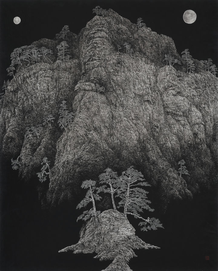 천음-삼자기행(天音-三者奇行), 한지에 수묵, 160×130cm, 2019, 2000만원 *재판매 및 DB 금지