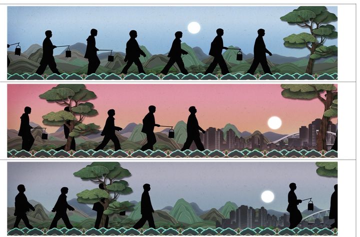 [서울=뉴시스] BTS THE CITY ARIRANG SEOUL 미디어파사드 그래픽 영상. 2026.03.20. (자료=서울시 제공) *재판매 및 DB 금지