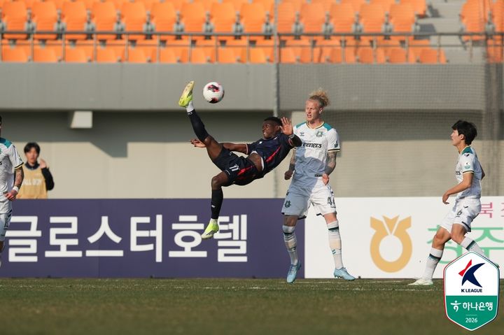 [서울=뉴시스] 프로축구 K리그2 충북청주의 가르시아. (사진=한국프로축구연맹 제공) 2026.03.21. photo@newsis.com *재판매 및 DB 금지