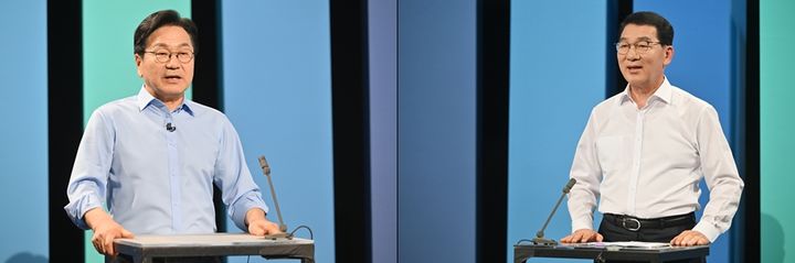 [광주=뉴시스] 더불어민주당 전남광주특별시장 예비후보, 강기정·신정훈. photo@newsis.com *재판매 및 DB 금지