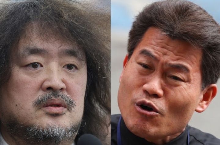 [서울=뉴시스]방송인 김어준 씨와 전한길 씨. 사진 뉴시스DB *재판매 및 DB 금지