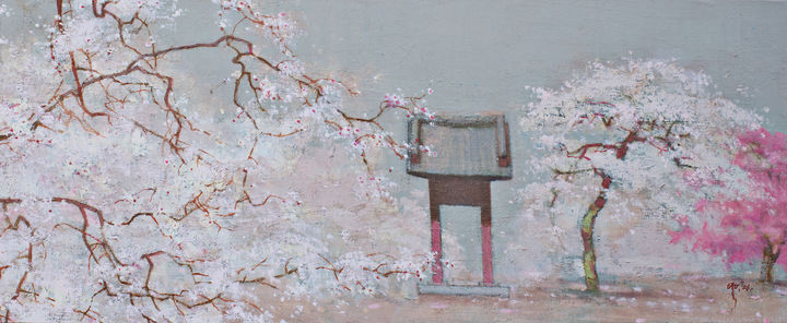 봄날, 72.7×30.5cm, Oil on canvas, 2026, 460만원 *재판매 및 DB 금지