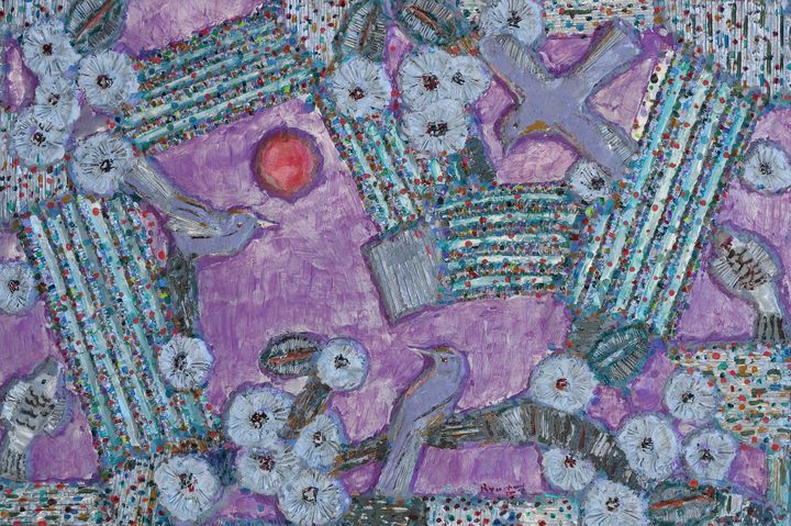 생·놀이-華, 61×91cm, 알루미늄·오일, 2023, 1000만원 *재판매 및 DB 금지