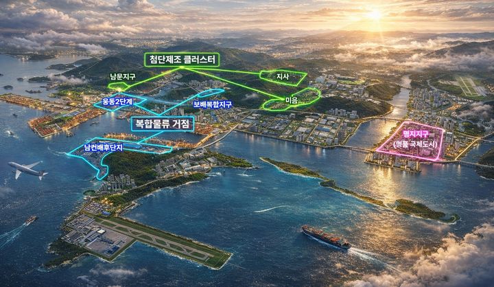 [창원=뉴시스]부산진해경제자유구역 주요 개발지구 위치도.(자료=부산진해경제자유구역청 제공)2026.03.23. photo@newsis.com *재판매 및 DB 금지