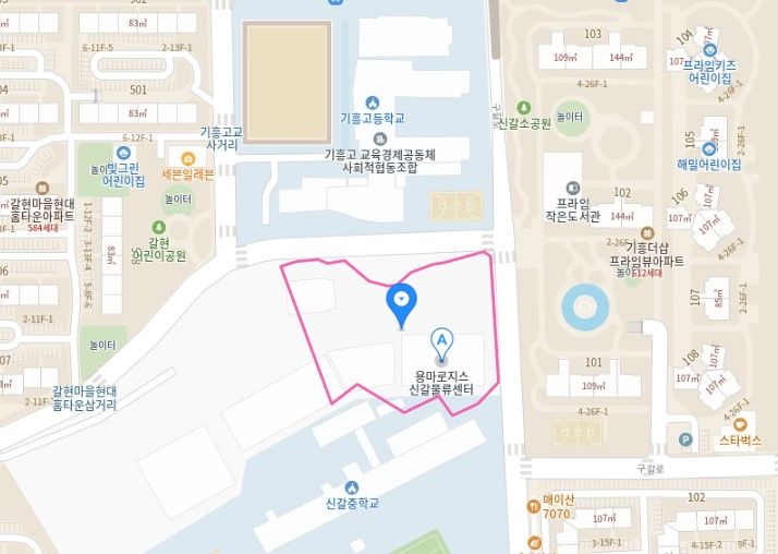 [용인=뉴시스] 사업부지가 있는 빨간 선 안(사진출처=카카오맵)2026. 03. 23. photo@newsis.com *재판매 및 DB 금지