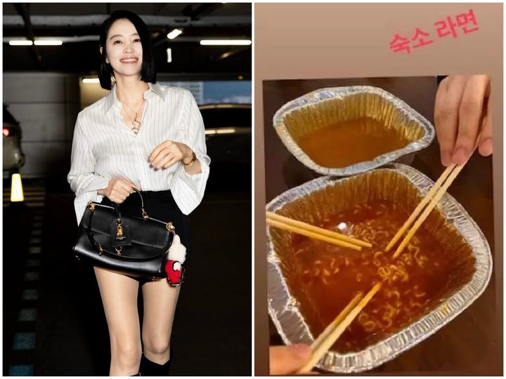 [서울=뉴시스] 배우 김혜수(55)가 라면을 먹는 모습을 공개해 눈길을 끌었다. (사진=김혜수 인스타그램 캡처) *재판매 및 DB 금지