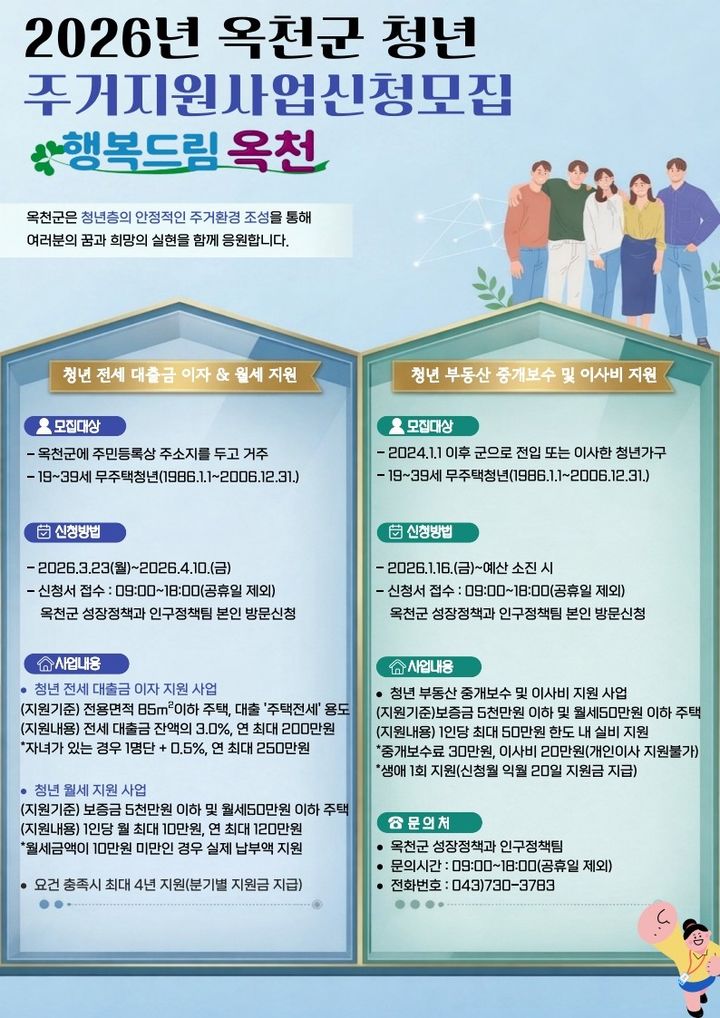 옥천군 청년주거지원사업 홍보 포스터 *재판매 및 DB 금지