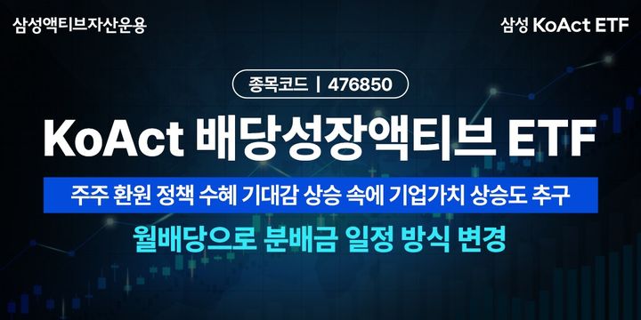 삼성액티브, KoAct 배당성장액티브 월배당 전환