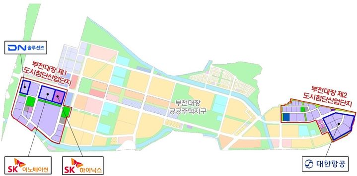 [부천=뉴시스] 부천대장 도시첨단산업단지에 입주하는 업체 위치가 표기된 평면도. (사진=부천시 제공) 2026.03.24. photo@newsis.com&nbsp; *재판매 및 DB 금지