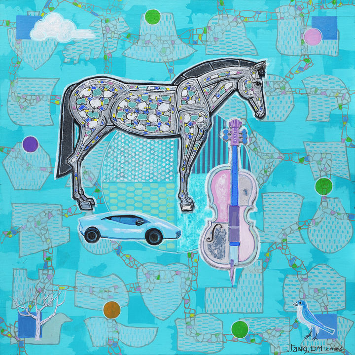 심상풍경, 91×91cm, 캔버스에 혼합재료, 아크릴릭, 2024, 1200만원 *재판매 및 DB 금지