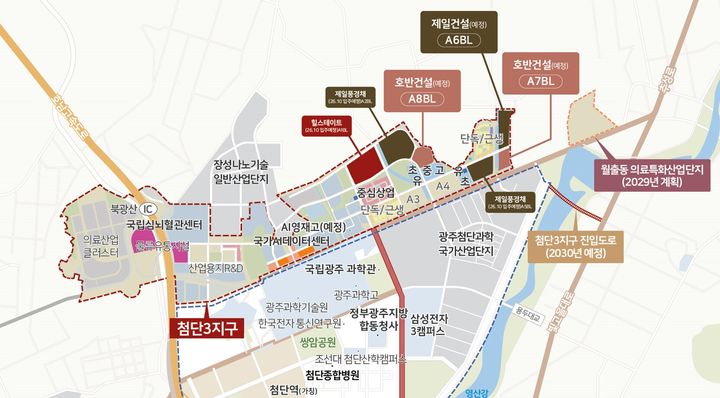 [서울=뉴시스] 광주 첨단3지구 광역도. (출처=피알매니저) 2026.03.24. photo@newsis.com *재판매 및 DB 금지