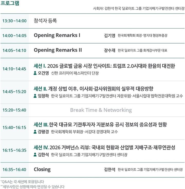 "이사회, 상법 대응 방안은?" 딜로이트-회계학회 공동세미나