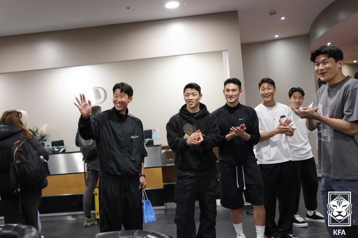 [서울=뉴시스] 한국 남자 축구 대표팀의 손흥민, 황희찬, 조유민, 백승호, 김민재. (사진=대한축구협회 제공) 2026.03.24. photo@newsis.com *재판매 및 DB 금지