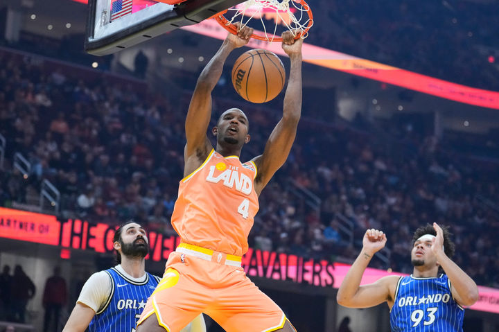 [클리블랜드=AP/뉴시스] 미국프로농구(NBA) 클리블랜드 캐벌리어스의 에반 모블리. 2026.03.24.