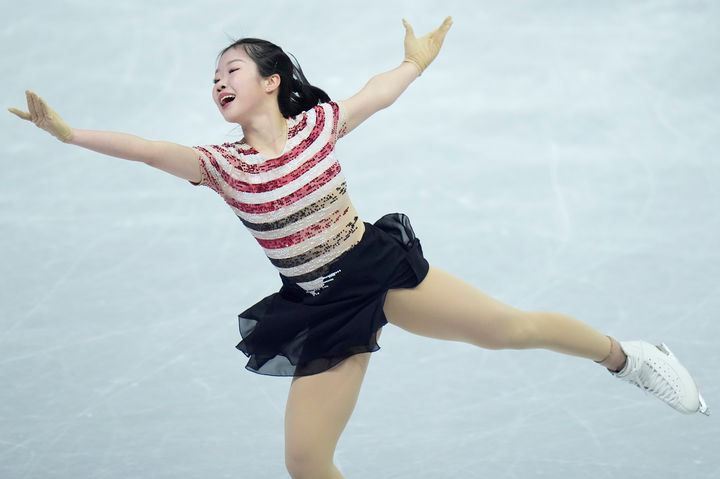 [밀라노=AP/뉴시스] 체코 프라하에서 열린 피겨 스케이팅 세계선수권대회에서 일본의 나카이 아미 선수가 여자 쇼트 프로그램 연기를 펼치고 있다. 2026.03.25