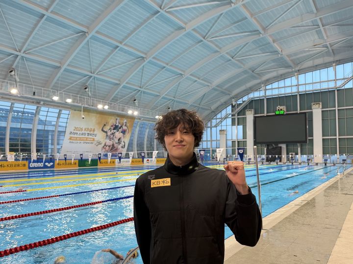 [서울=뉴시스] 국가대표 선발전 남자 자유형 800ｍ에서 우승해 2관왕을 차지한 김우민. (사진=올댓스포츠 제공). 2026.03.25. *재판매 및 DB 금지