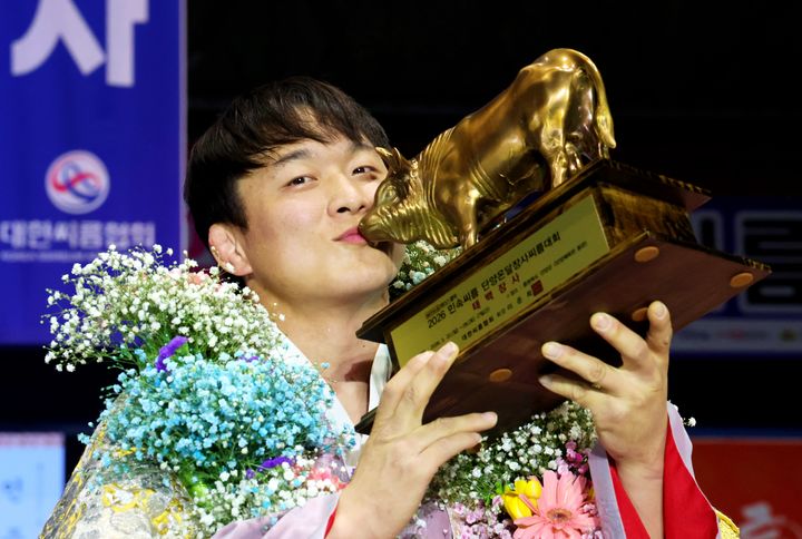 [서울=뉴시스] 문준석, 위더스제약 2026 민속씨름 단양온달장사씨름대회에서 태백장사 등극. (사진=대한씨름협회 제공) *재판매 및 DB 금지