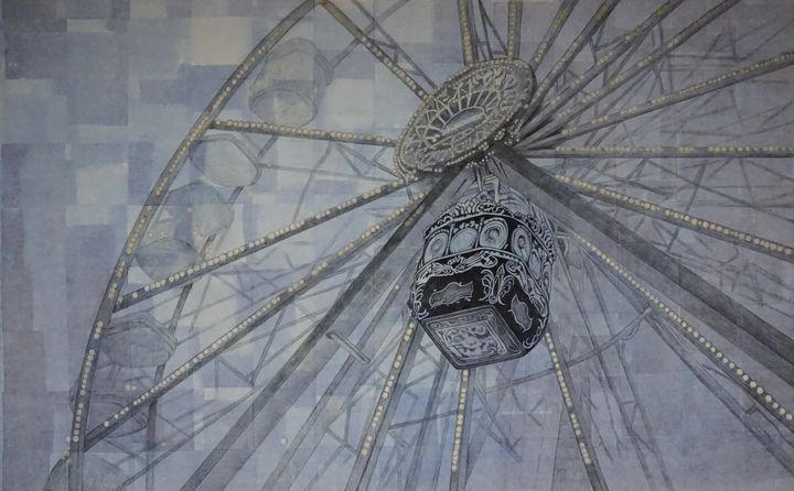 한명욱, 하늘의 궤적, 순지에 채색, 73×117cm, 2026, 500만원 *재판매 및 DB 금지