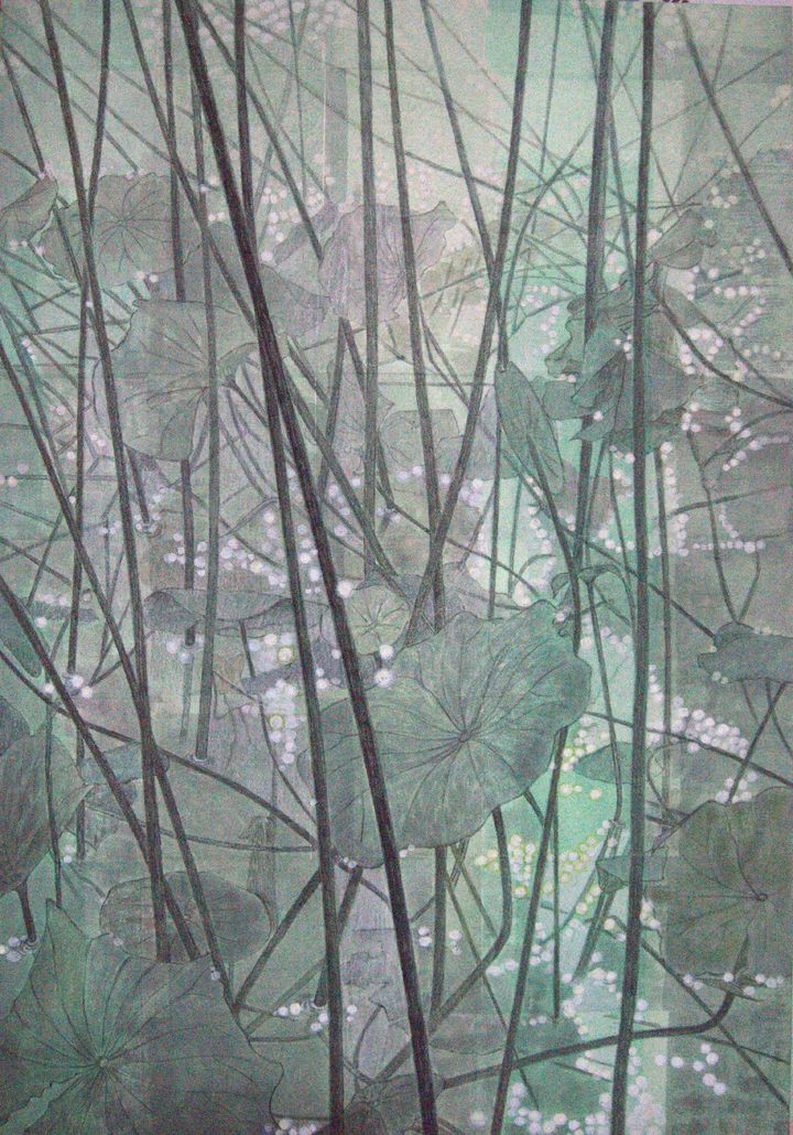 한명욱, 蓮(땅의 궤적), 순지에 채색, 65×45.5cm, 2026, 150만원 *재판매 및 DB 금지