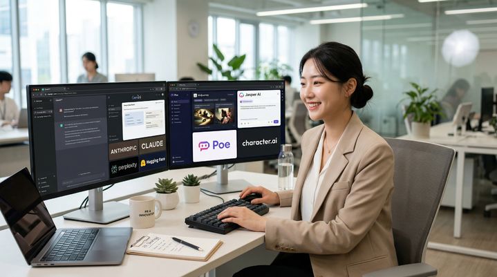 영남이공대학교 홍보팀 직원이 AI를 활용해 업무를 진행하고 있다. *재판매 및 DB 금지