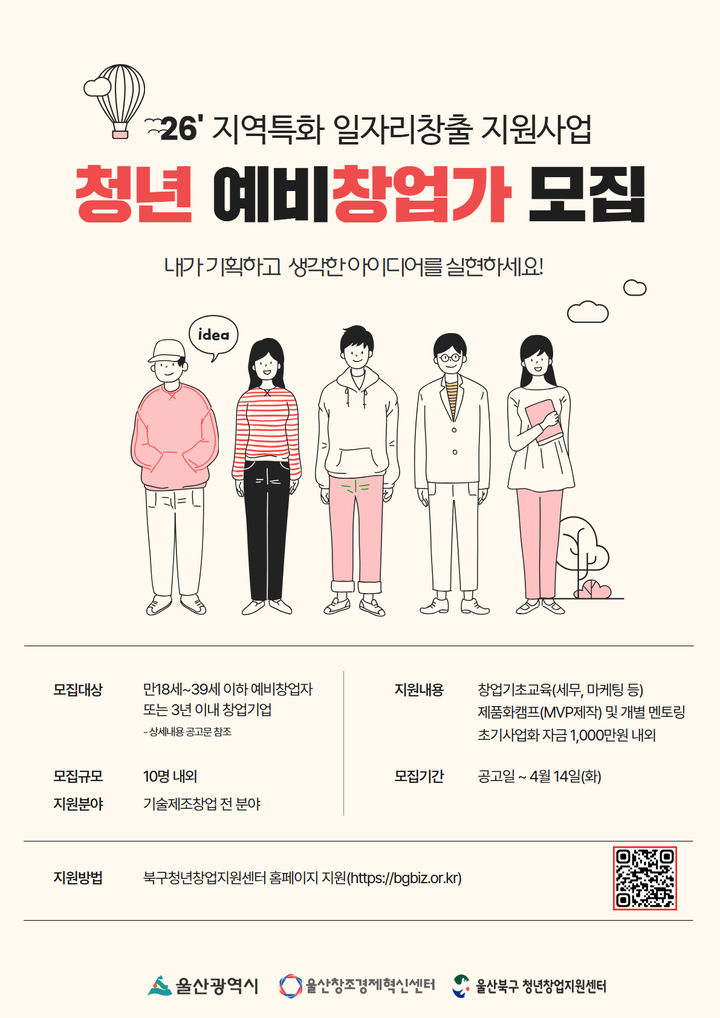 울산 북구, 청년 예비 창업가 모집…다음달 14일까지