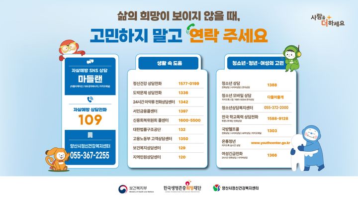 [양산=뉴시스] 자살 예방 집중관리 기간 홍보 포스터. (사진= 양산시 제공) 2026.03.26. photo@newsis.com *재판매 및 DB 금지