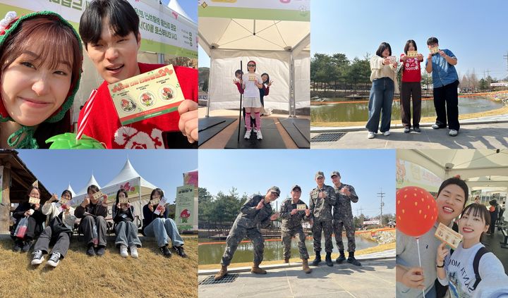 [논산=뉴시스]26일 논산딸기축제 개막과 함께 배틀크루와 뉴시스 대전충남본부가 주관한 '스트롱메리 미션 챌린지' 체험행사가 열렸다. 2026. 03. 26 photo@newsis.com *재판매 및 DB 금지