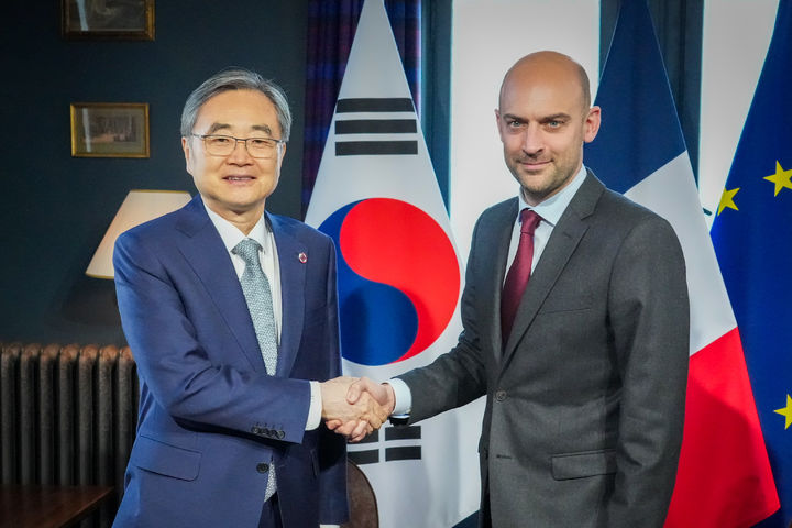 [서울=뉴시스] 한-프랑스 외교장관 회담. (사진=외교부 제공) 2026.03.27 *재판매 및 DB 금지