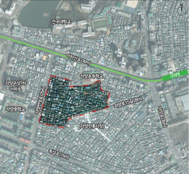 [뉴시스] 광진구 자양 1동 위치도. (사진=서울시 제공) *재판매 및 DB 금지