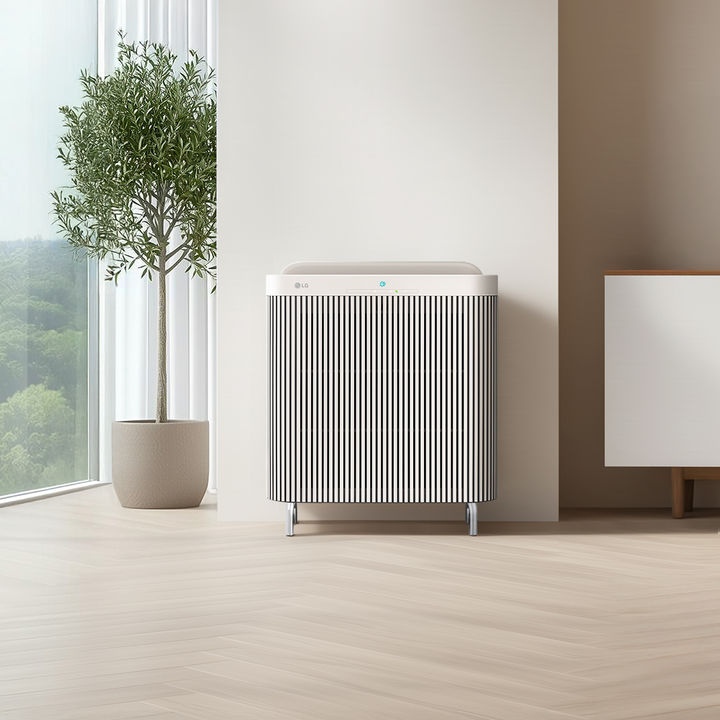 LG전자는 공기청정기 신모델 'LG 퓨리케어 AI 오브제컬렉션 월핏' 스탠드형을 출시했다고 27일 밝혔다. (사진=LG전자 제공) *재판매 및 DB 금지