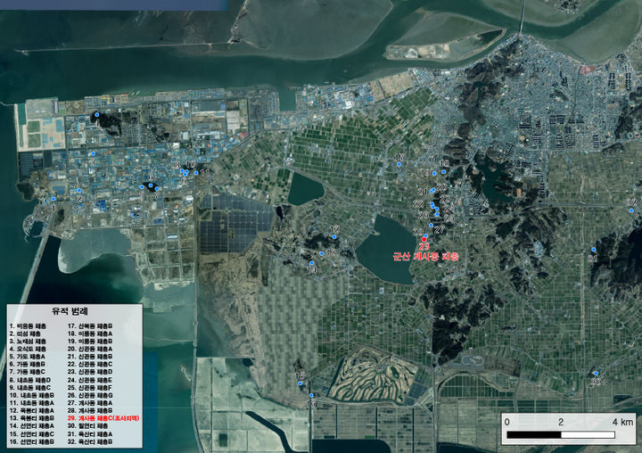 [서울=뉴시스] 전북 군산 개사동 패총 유적 위치. 국립완주문화유산연구소는 "전북 서해안 일대에는 다수의 패총 유적이 분포하고 있으나, 최근 20여년간 체계적인 발굴조사가 이루어지지 않고 개발행위 등으로 인해 유적이 훼손되거나 멸실될 우려가 지속적으로 제기돼 왔다"고 설명했다. (사진=국가유산청 제공) 2026.03.27. photo@newsis.com *재판매 및 DB 금지