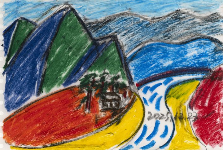 서용선 Suh Yongsun, 청령포, 2026, Oilpastel, graphite on tracing paper, 17.8 x 27cm *재판매 및 DB 금지